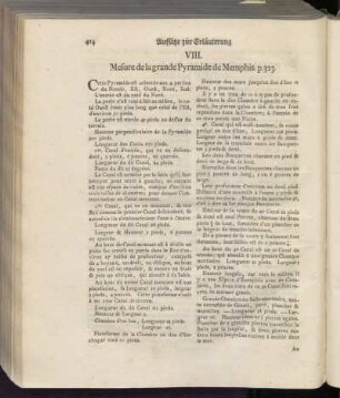 VIII. Mesure de la grande pyramide de Memphis p. 323