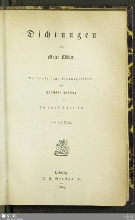 Theil 2: [Golo und Genoveva. Niobe]