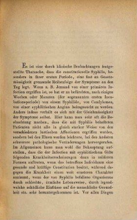 Ueber Anomalieen der constitutionellen Syphilis und ihre Ursachen