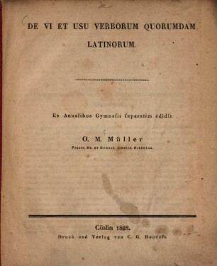 De vi et usu verborum quorundam Latinorum