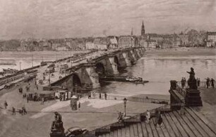 Dresden: Augustusbrücke mit Blick auf die Neustadt