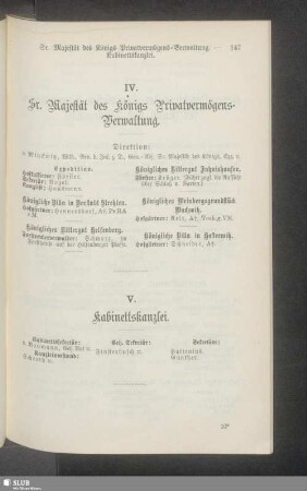 V. Kabinettskanzlei