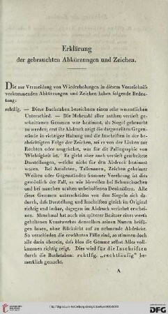 Erklärung der gebrauchten Abkürzungen und Zeichen