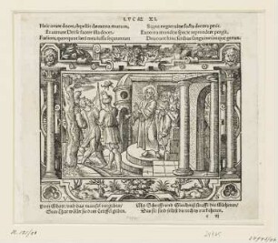 Austreibung des Teufels, aus: "Biblische Figuren deß Neuwen Testaments", Frankfurt am Main 1562, S. c3 recto