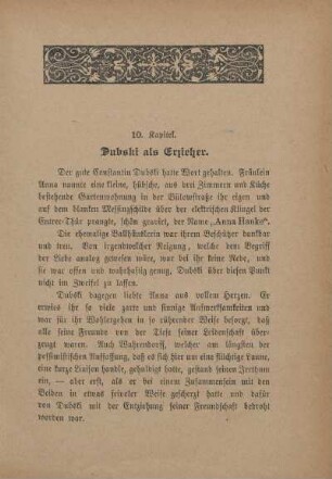 10. Kapitel. Dubski als Erzieher