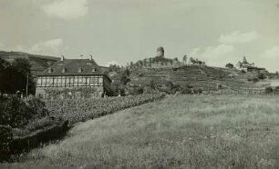 Radebeul, Oberlößnitz, Hoflößnitz und Spitzhaus mit Weinbergen