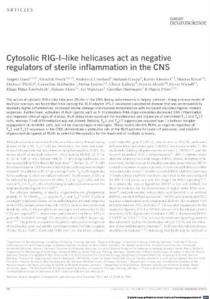 Cytosolic RIG-I–like helicases act as negative regulators of sterile inflammation in the CNS