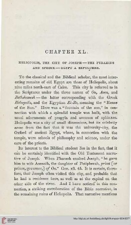 Chapter XL: Heliopolis, the city of Joseph – The pyramids and sphinx - Egypt a sepulchre