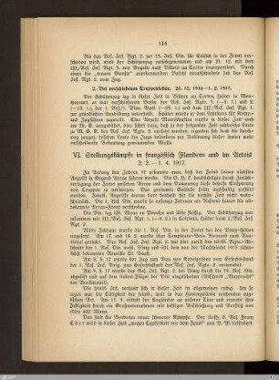 VI. Stellungskämpfe in französisch Flandern und im Artois