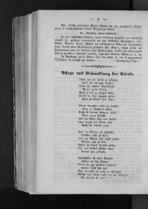 Gedicht: "Pflege und Behandlung der Pferde."