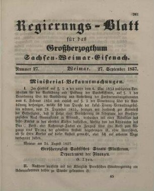 Nr. 27 : 27. September 1857
