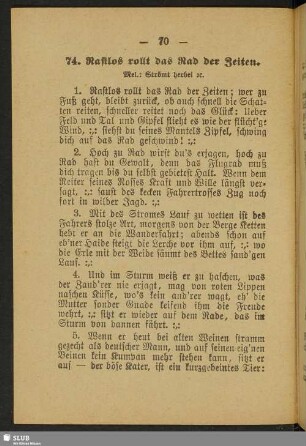 74. Rastlos rollt das Rad der Zeiten