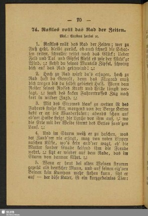 74. Rastlos rollt das Rad der Zeiten
