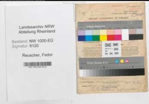 Entnazifizierung Fedor Reuscher, geb. 03.08.1900 (Regierungsdirektor)