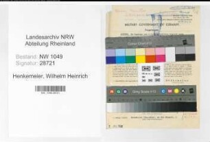 Entnazifizierung Wilhelm Heinrich Henkemeier , geb. 23.02.1893 (Schaltmeister)