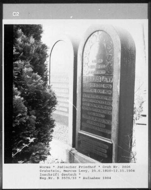 Grabstein von Marcus Levy (+ 1904.11.12)