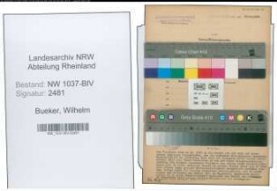 Entnazifizierung Wilhelm Bueker , geb. 09.08.1894 (Bahnsekretaer)
