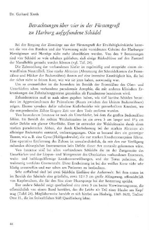 Betrachtungen über vier in der Fürstengruft zu Harburg aufgefundene Schädel