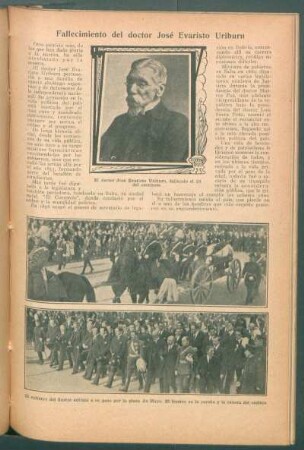 Fallecimiento del doctor José Evaristo Uriburu