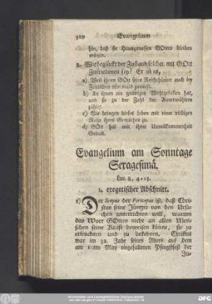 Evangelium am Sonntage Sexagesimä. Luc. 8, 4 - 15.