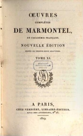 Oeuvres complètes de Marmontel, 11. La pharsale de Lucain