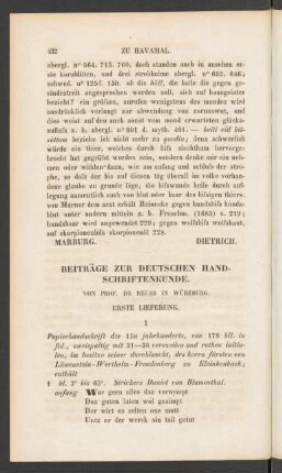 Beiträge Zur Deutschen Handschriftenkunde.