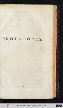 V.Protagoras oder die Sophisten