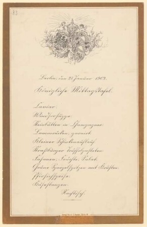 Menükarte : Königliche Mittagstafel