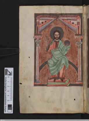 Thronender Christus auf Regenbogen