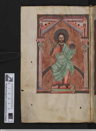 Thronender Christus auf Regenbogen
