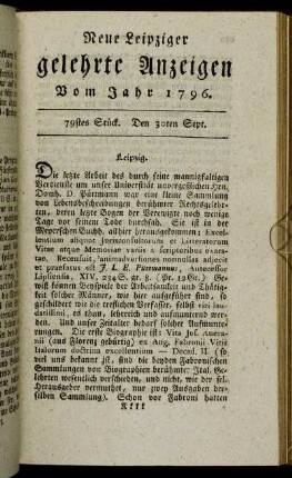 79stes Stück. Den 30ten Sept.