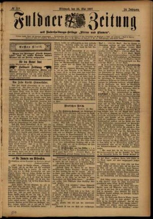 Erste Ausgabe vom Mittwoch, den 26. Mai 1897.