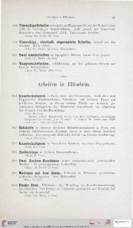 Arbeiten in Elfenbein (Nr. 334 - 348)