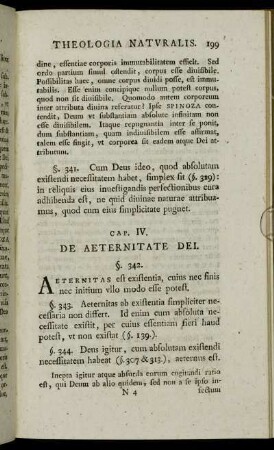 Cap. IV. De Aeternitate Dei