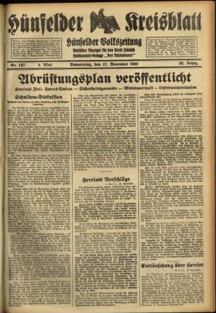 Zweite Ausgabe vom Donnerstag, den 17. November 1932.