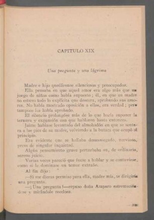 Capítulo XIX - Una pregunta y una lágrima