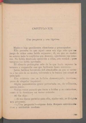Capítulo XIX - Una pregunta y una lágrima