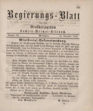 Nr. 26 : 25. November 1865