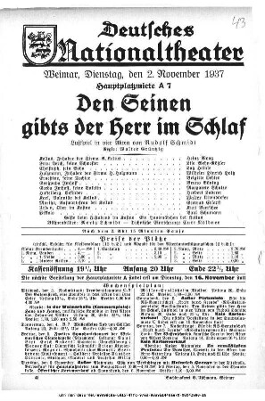 Den Seinen gibts der Herr im Schlaf