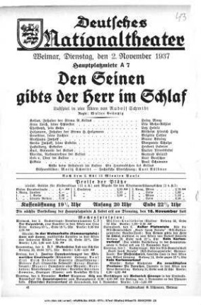 Den Seinen gibts der Herr im Schlaf