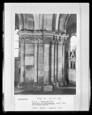 Magdeburg, Dom St. Mauritius und St. Katharina, Innenaufnahme, Chorumgang : Pfeiler im Chorumgang, nördliche Seite