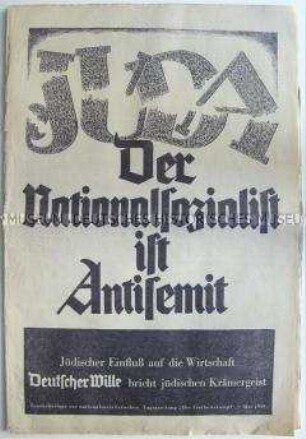 Sonderdruck der NSDAP-Gauzeitung "Der Freiheitskampf" mit antisemitischer Propaganda und Porträts führender Politiker des Auslands mit jüdischer Abstammung