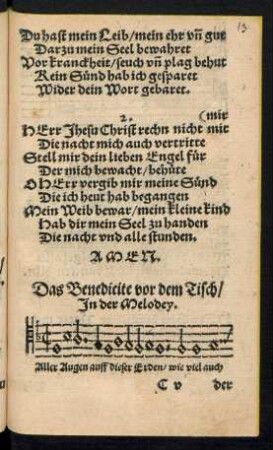 Das Benedicite vor dem Tisch ...