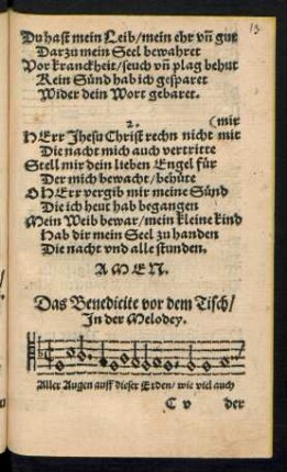 Das Benedicite vor dem Tisch ...