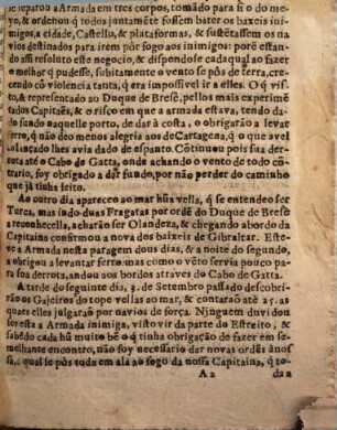 Relaçam da vitoria que o Duque de Brese General da Armada de França, teve contra a de Castella, em a batalha que se derão a vante de Cartagena aos 4. de Setembro passado ...