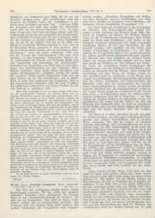 163-165 [Rezension] Wilde, Martin, Deutsches Evangelium