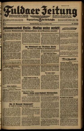 Ausgabe vom Samstag, den 11. Januar 1941.