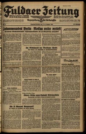 Ausgabe vom Samstag, den 11. Januar 1941.