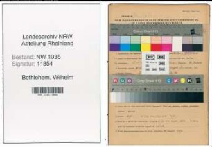 Entnazifizierung Wilhelm Bethlehem , geb. 15.11.1896 (Maschinist)