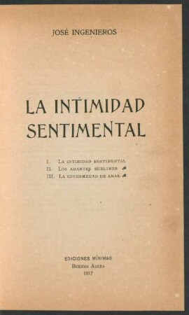 La intimidad sentimental